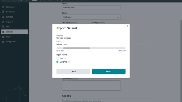 Export your measurement data to windPRO